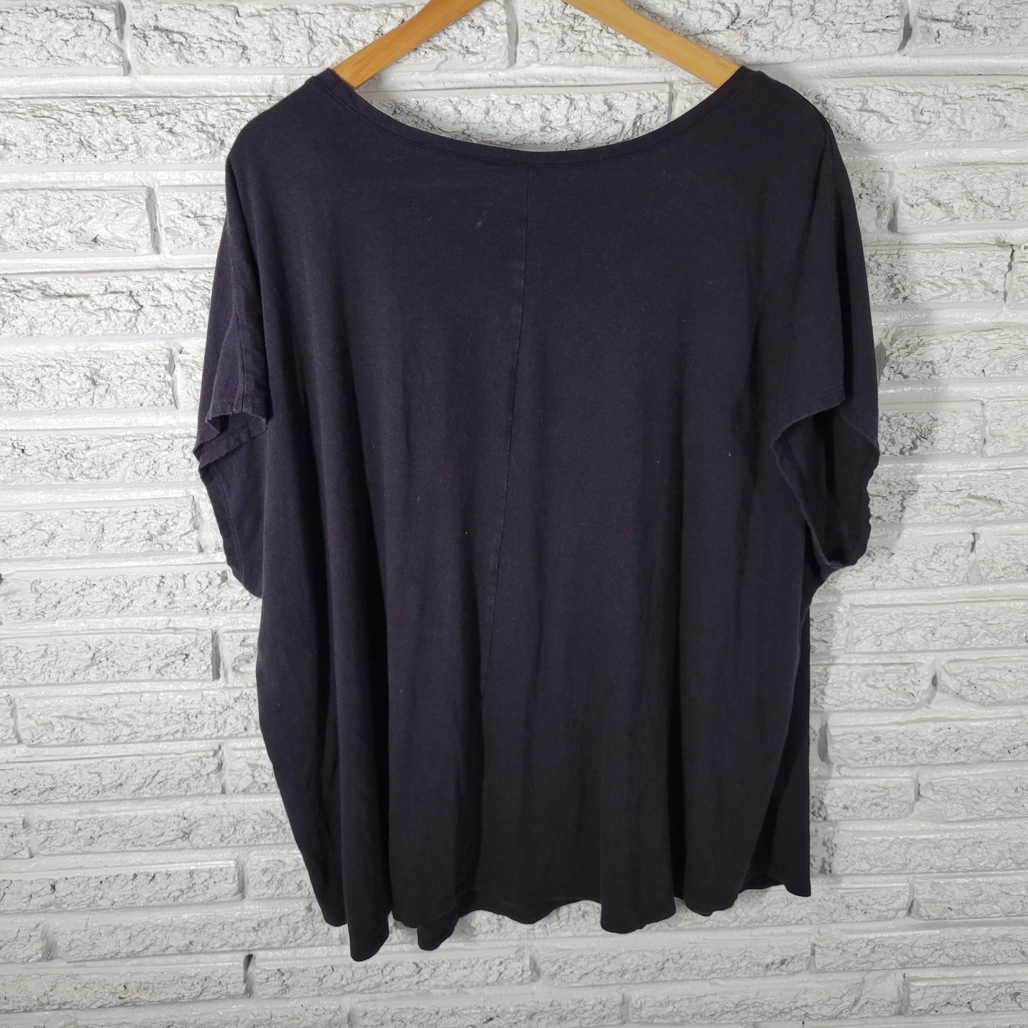 Lane Bryant Womens 26/28 Black Cotton Embroidered Owl Sleeveless Tee BLA176E