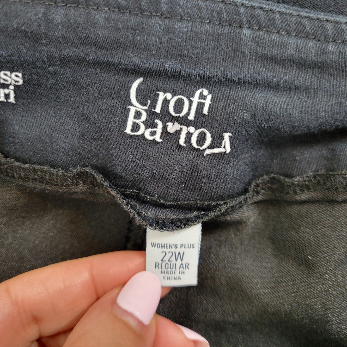 Croft & Barrow Womens Effortless Capri Pants 22W Plus Black Pull On CAP22E
