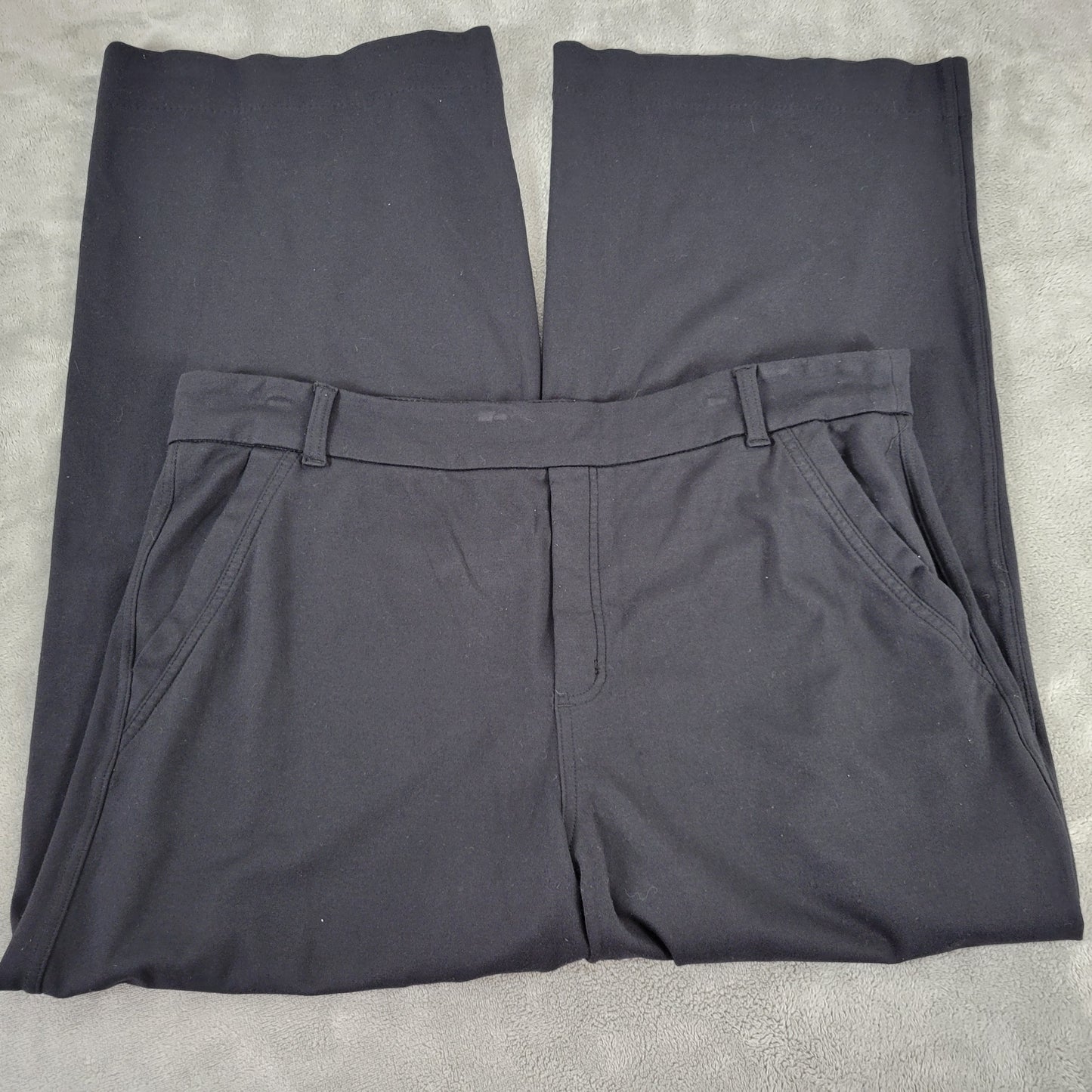 Lee Womens Black Pants XL Regular Fit Pull On Elastic Waist Pockets SL35E