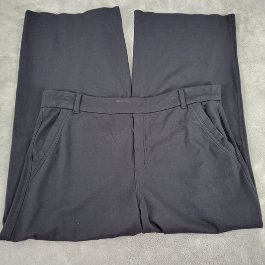 Lee Womens Black Pants XL Regular Fit Pull On Elastic Waist Pockets SL35E