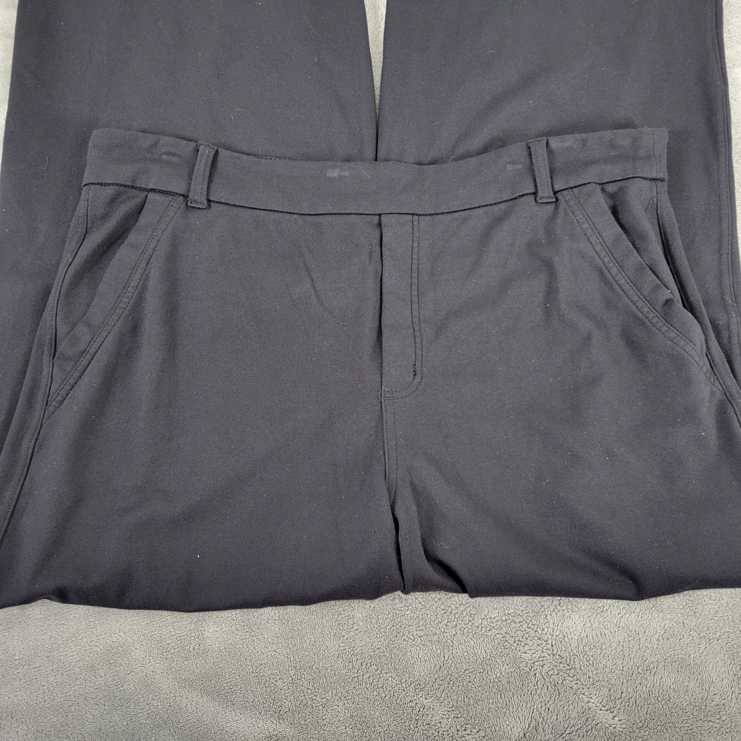 Lee Womens Black Pants XL Regular Fit Pull On Elastic Waist Pockets SL35E