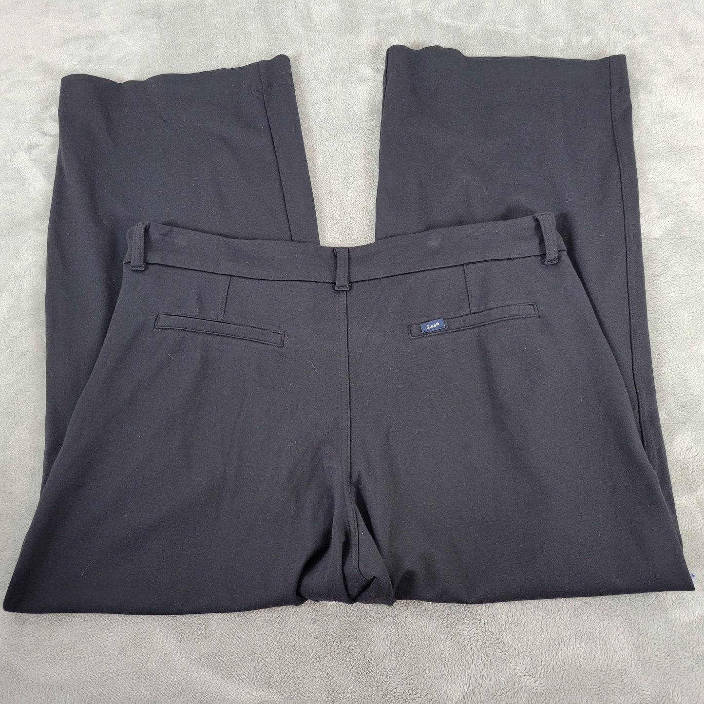 Lee Womens Black Pants XL Regular Fit Pull On Elastic Waist Pockets SL35E