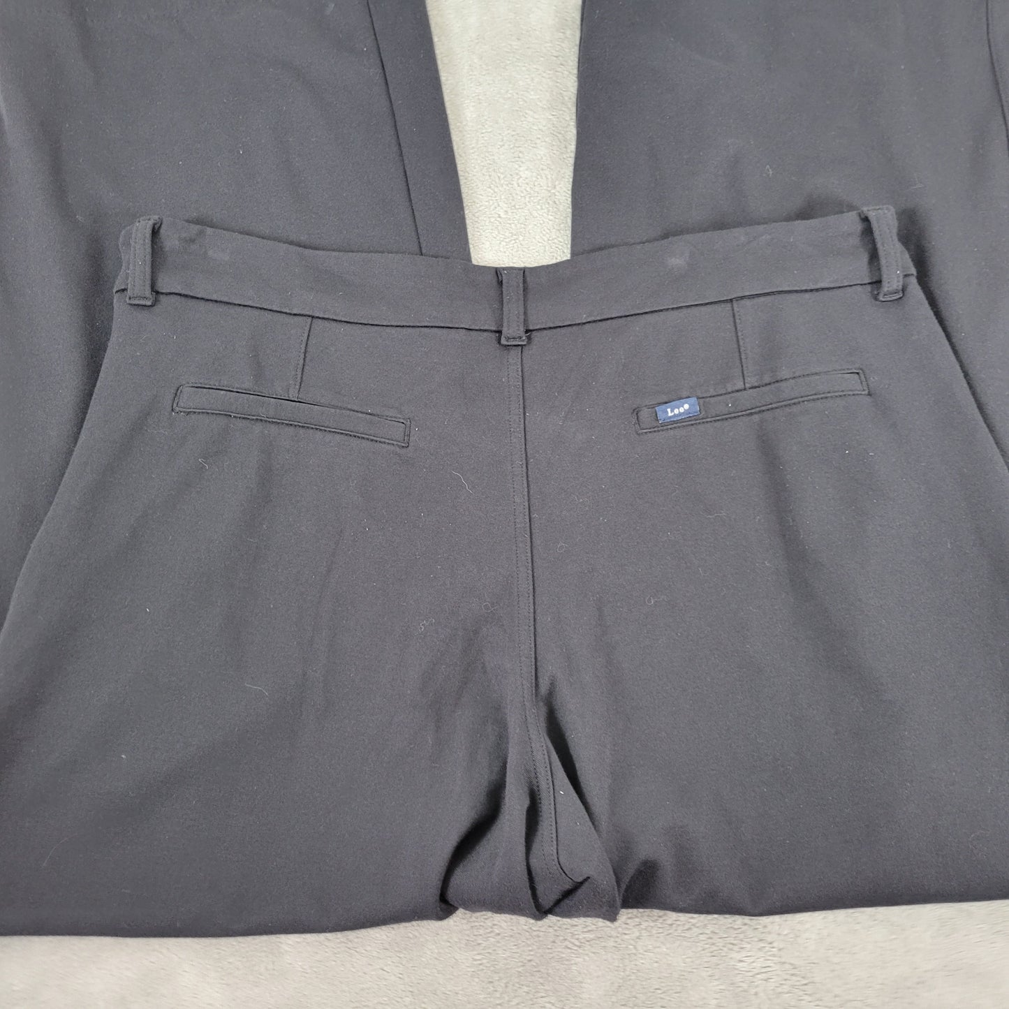 Lee Womens Black Pants XL Regular Fit Pull On Elastic Waist Pockets SL35E