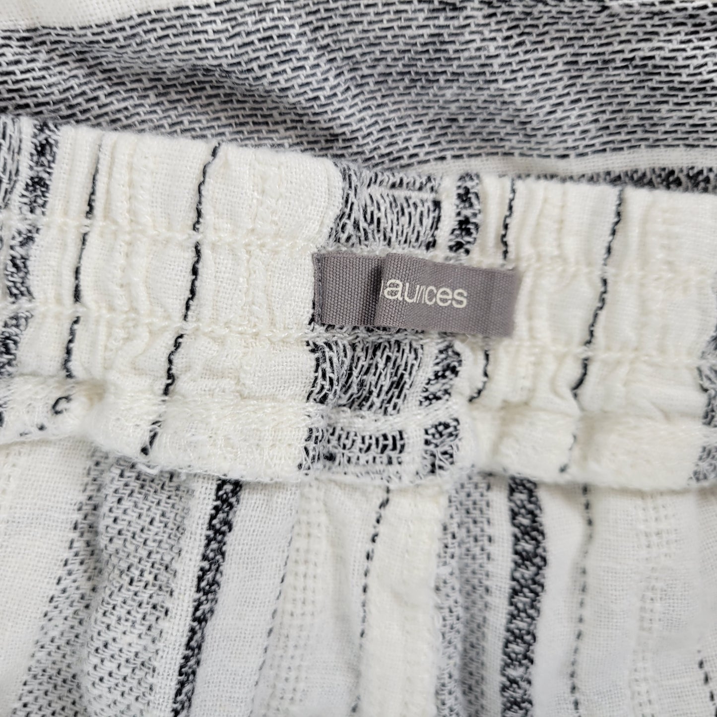 Maurices Womens XL Black White Striped Linen Rayon Jogger Pants STR199E