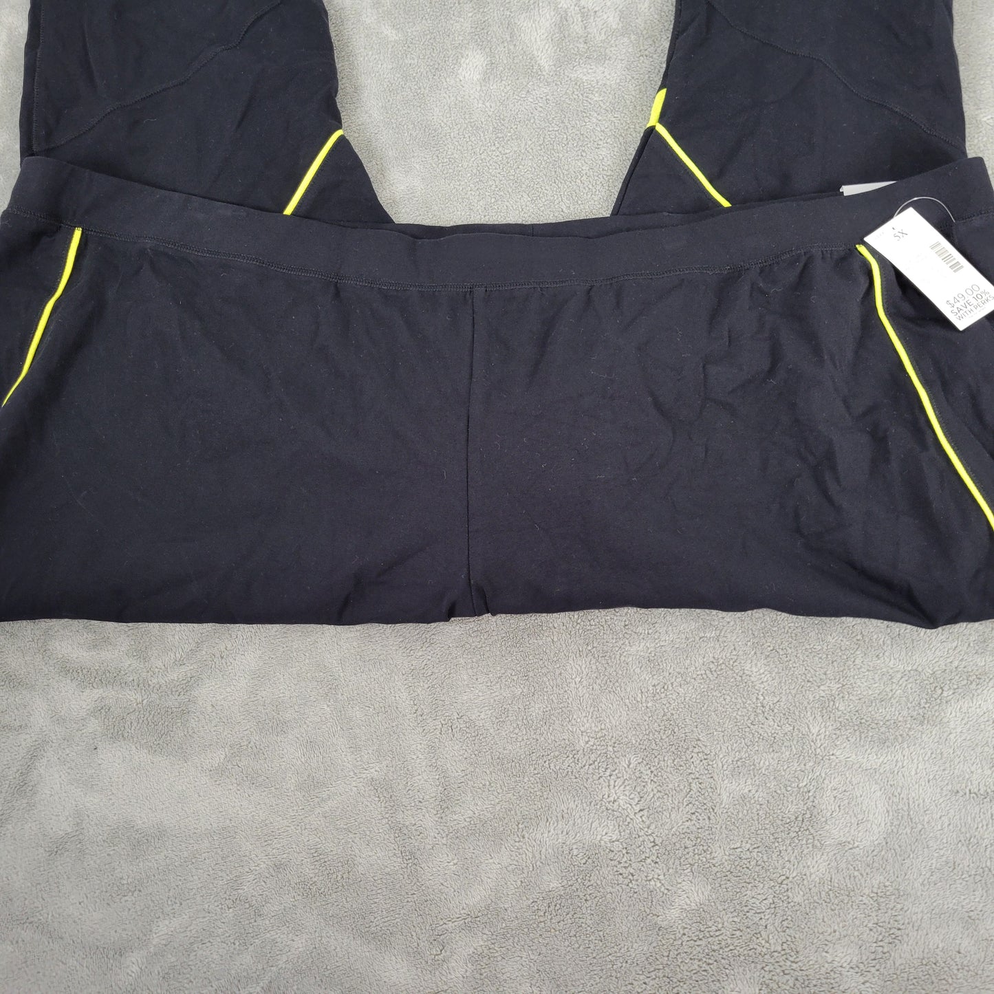 Catherines Womens 5X Plus Black Mesh Hem Capri Pants Cotton Blend CAP13E