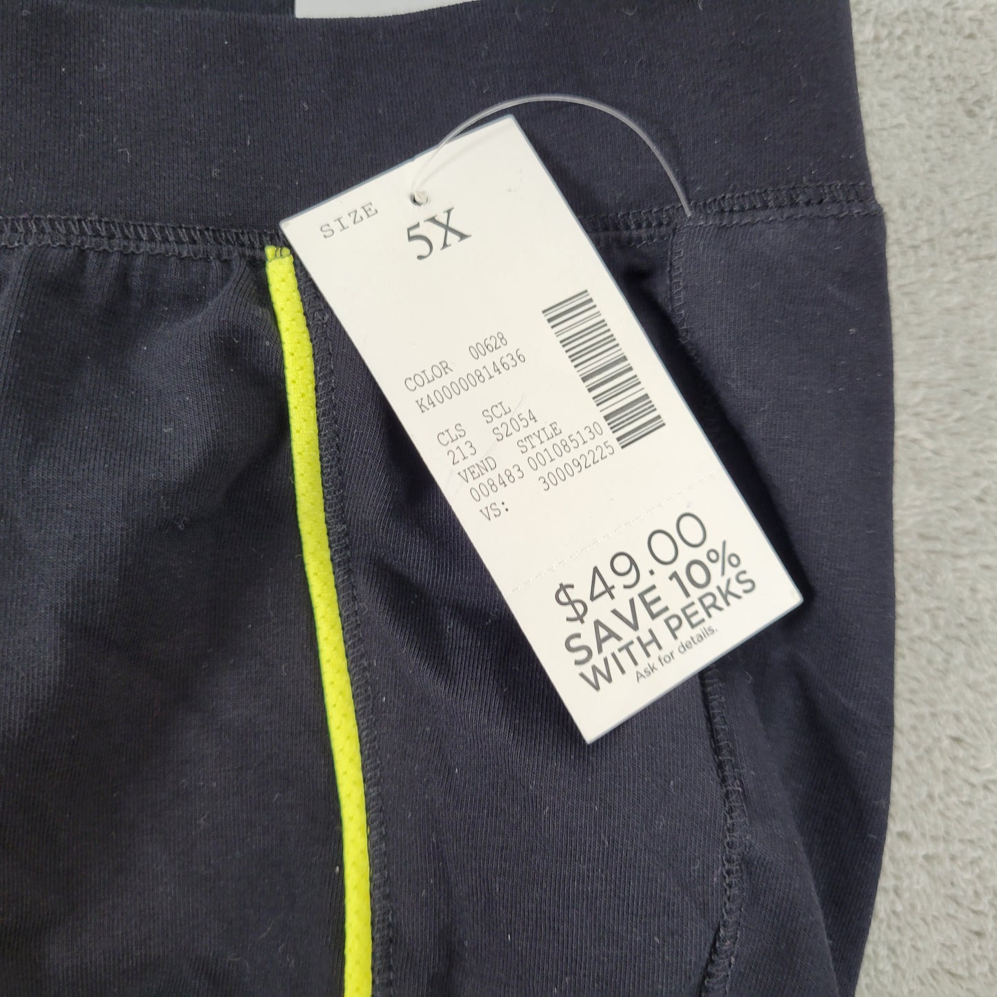 Catherines Womens 5X Plus Black Mesh Hem Capri Pants Cotton Blend CAP13E
