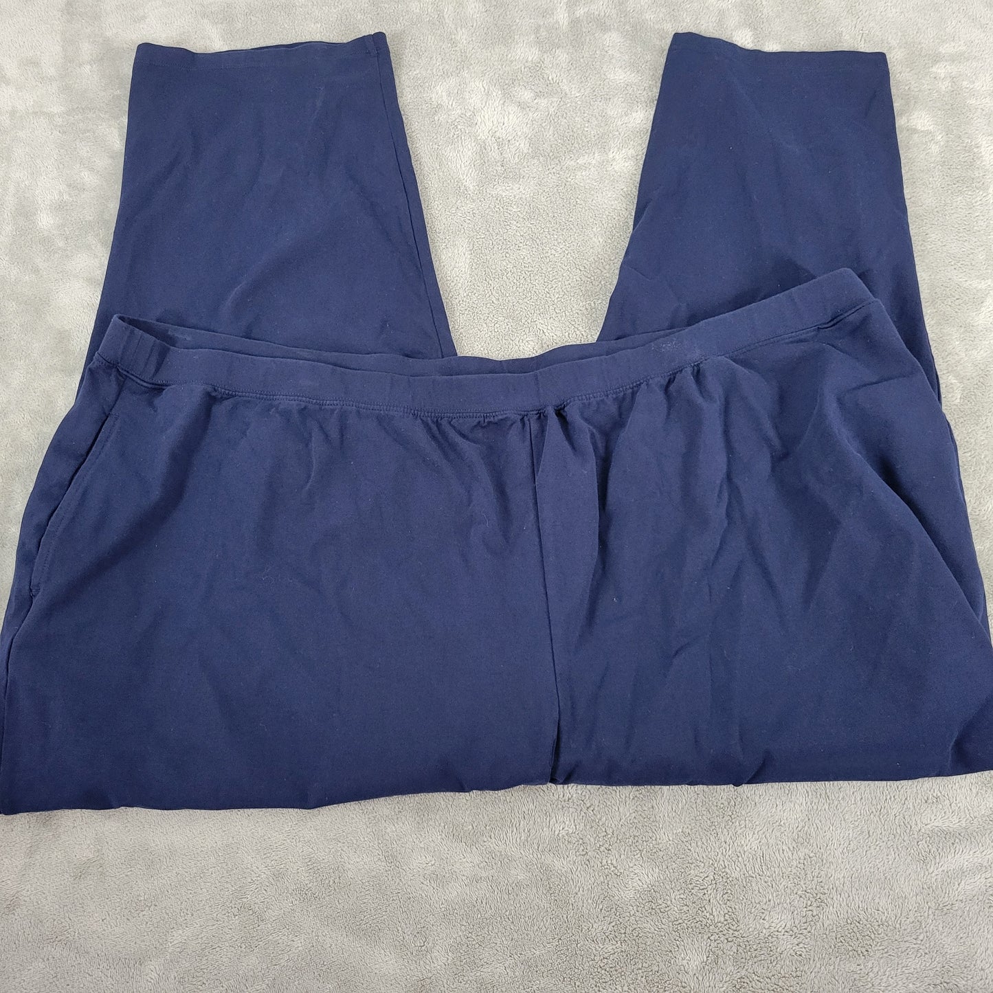 Catherines Suprema Womens 4X Plus Petite Blue Capri Pants Cotton BLU53E
