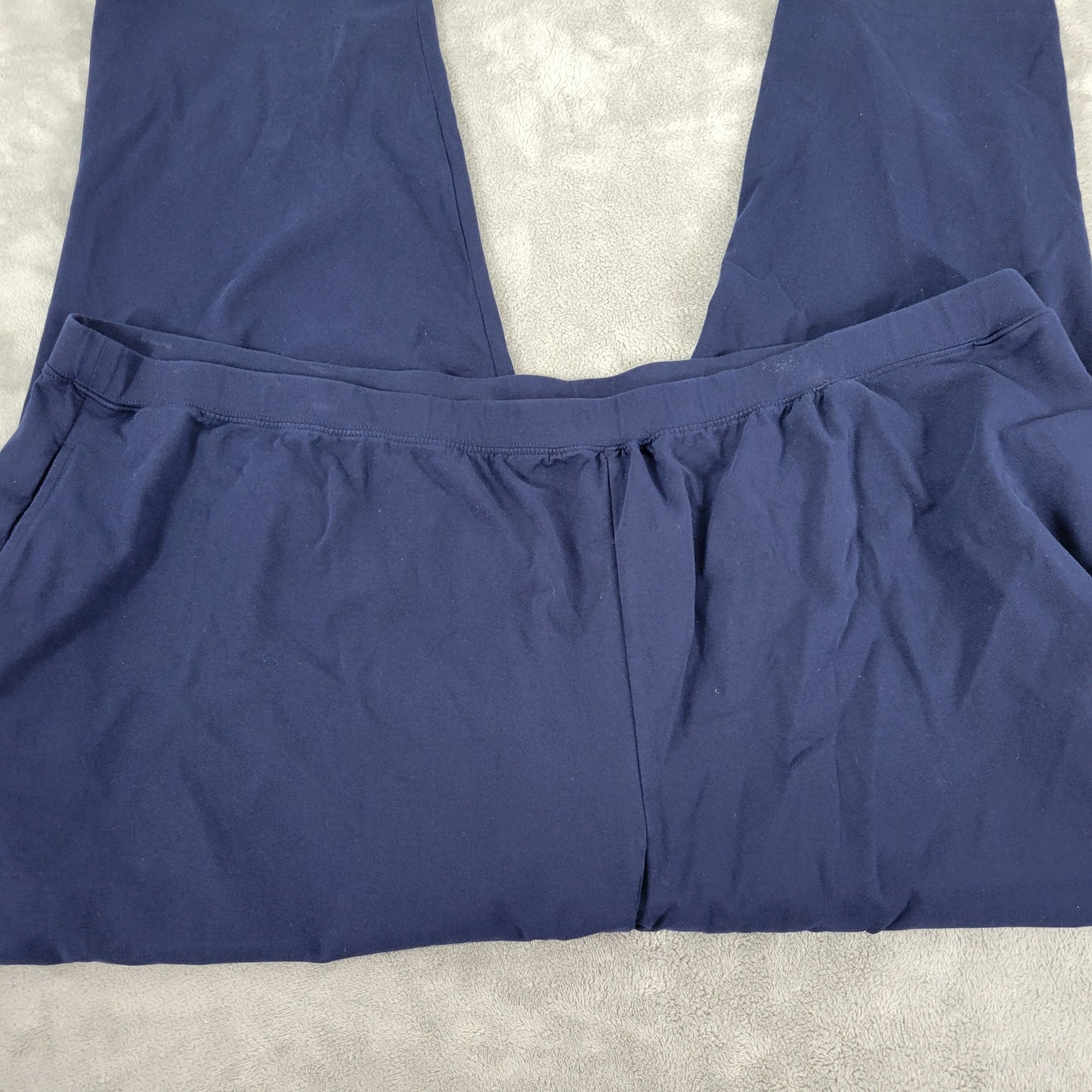 Catherines Suprema Womens 4X Plus Petite Blue Capri Pants Cotton BLU53E