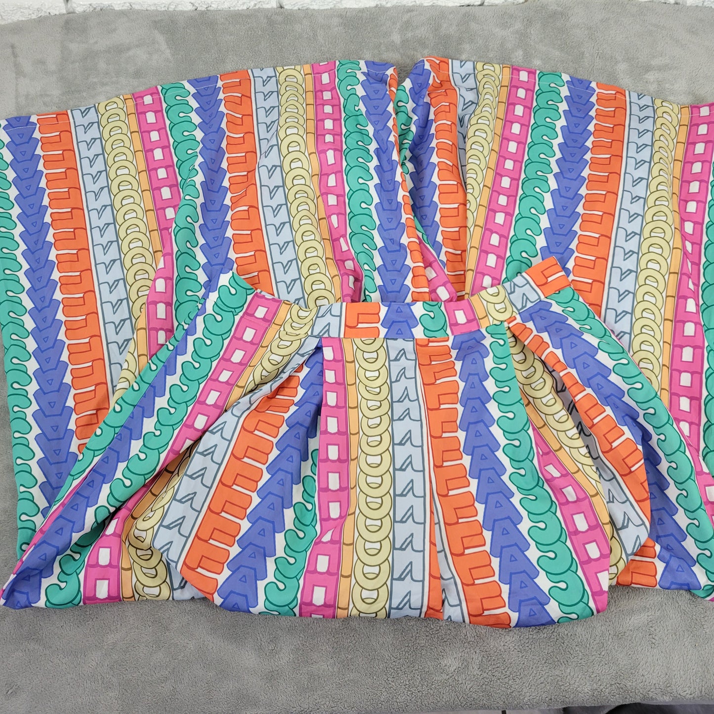 Shein Curve 1XL Plus Size Wide Leg Palazzo Pants Pleated Multicolor Elastic B25E