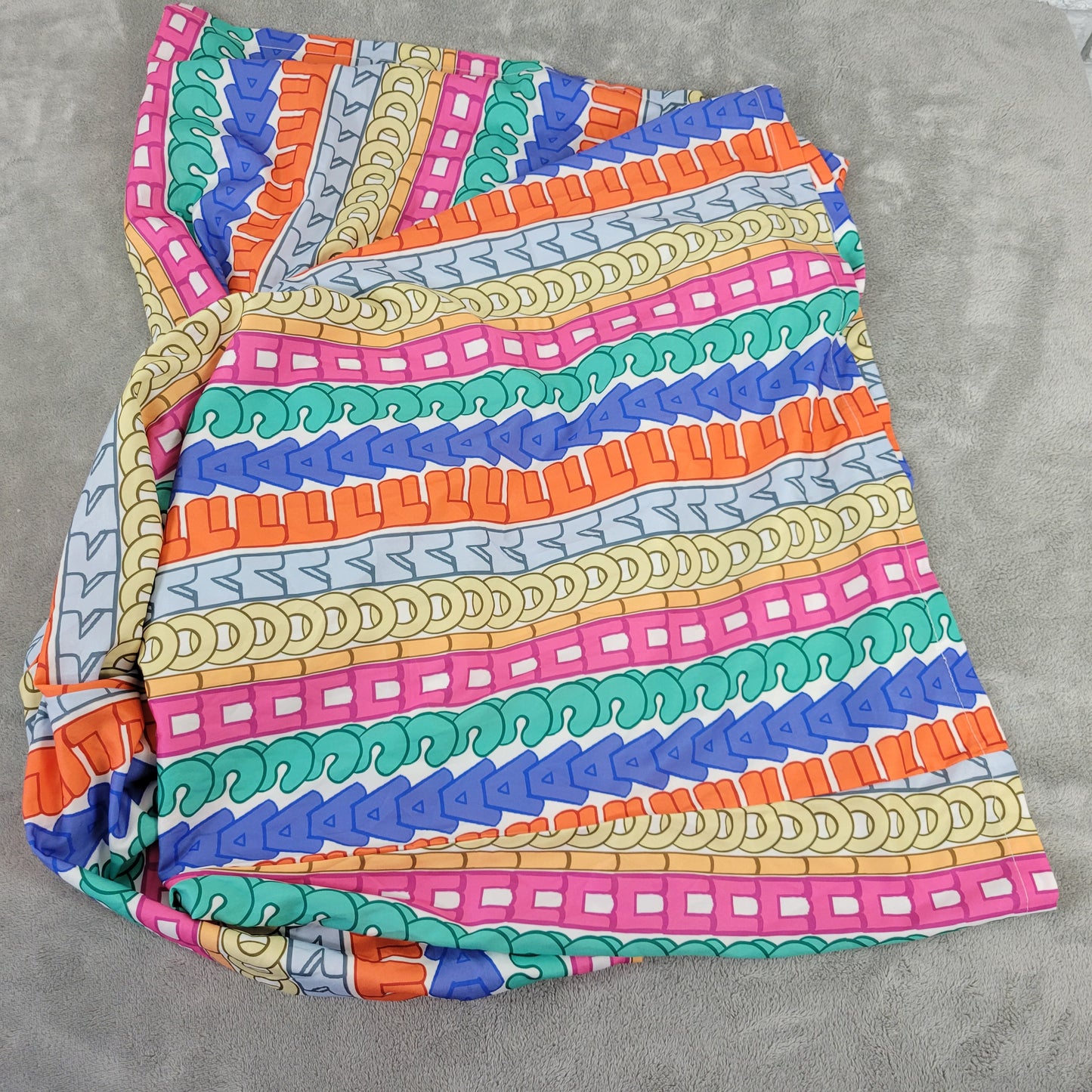 Shein Curve 1XL Plus Size Wide Leg Palazzo Pants Pleated Multicolor Elastic B25E