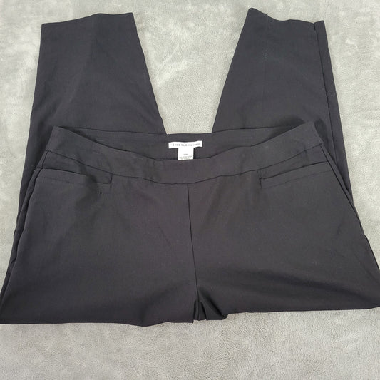 Zac & Rachel Womens 20W Black Cropped Dress Pants Straight Leg Pockets BLA178E