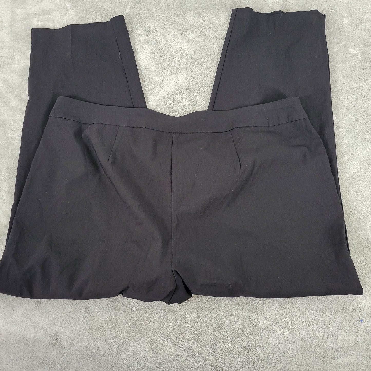 Zac & Rachel Womens 20W Black Cropped Dress Pants Straight Leg Pockets BLA178E