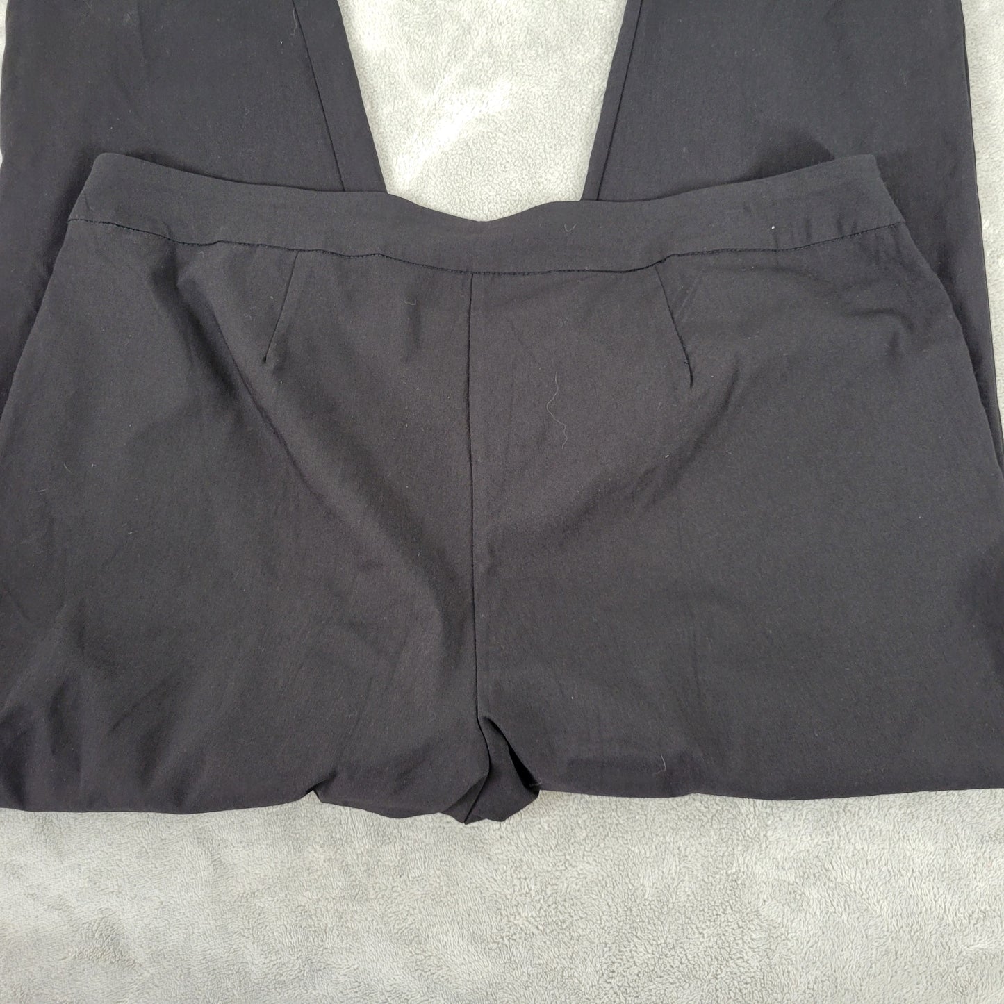 Zac & Rachel Womens 20W Black Cropped Dress Pants Straight Leg Pockets BLA178E