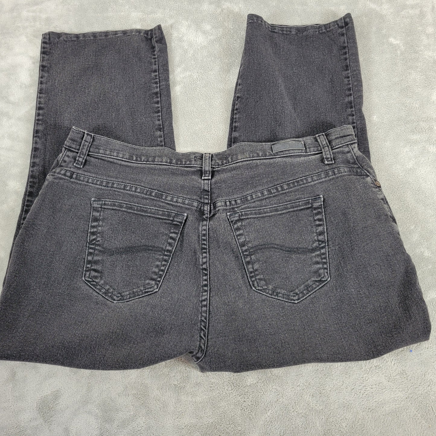 Lee Womens Plus Size 20W Black Cropped Jeans Relaxed Waist Stretch SL37E
