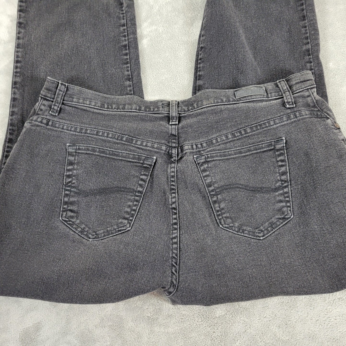 Lee Womens Plus Size 20W Black Cropped Jeans Relaxed Waist Stretch SL37E