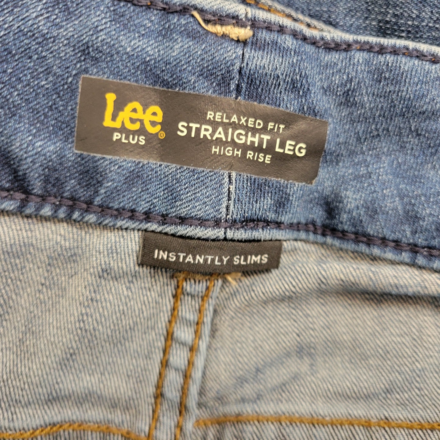 Lee Womens Jeans 18W Plus Relaxed Fit High Rise Elastic Waist Dark Blue SL28E