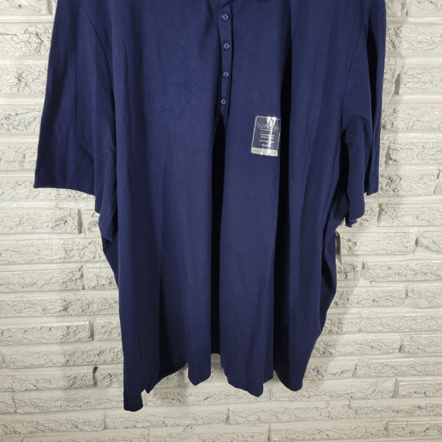 Catherines Suprema Womens 5X Polo Shirt Blue Short Sleeve Collared Top BLU138E