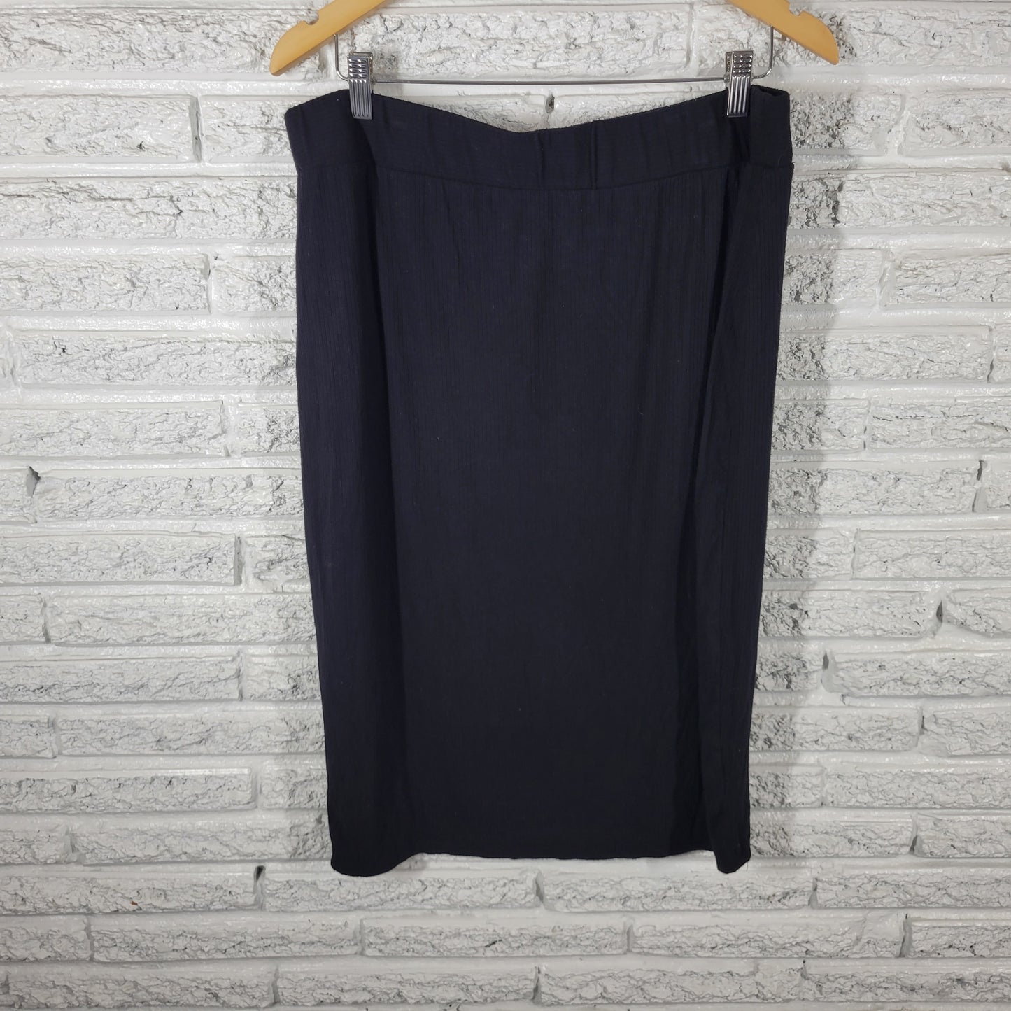 Forever 21 Womens 3X Black Pencil Skirt Stretch Knit Knee Length Plus BLA179E