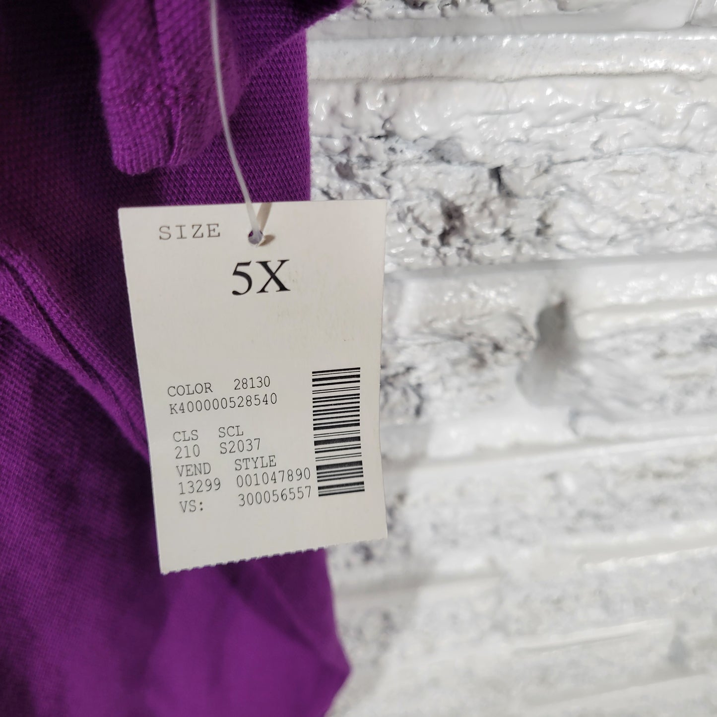 Catherines Suprema Womens 5X Purple Polo Shirt Short Sleeve Collared PUR46E