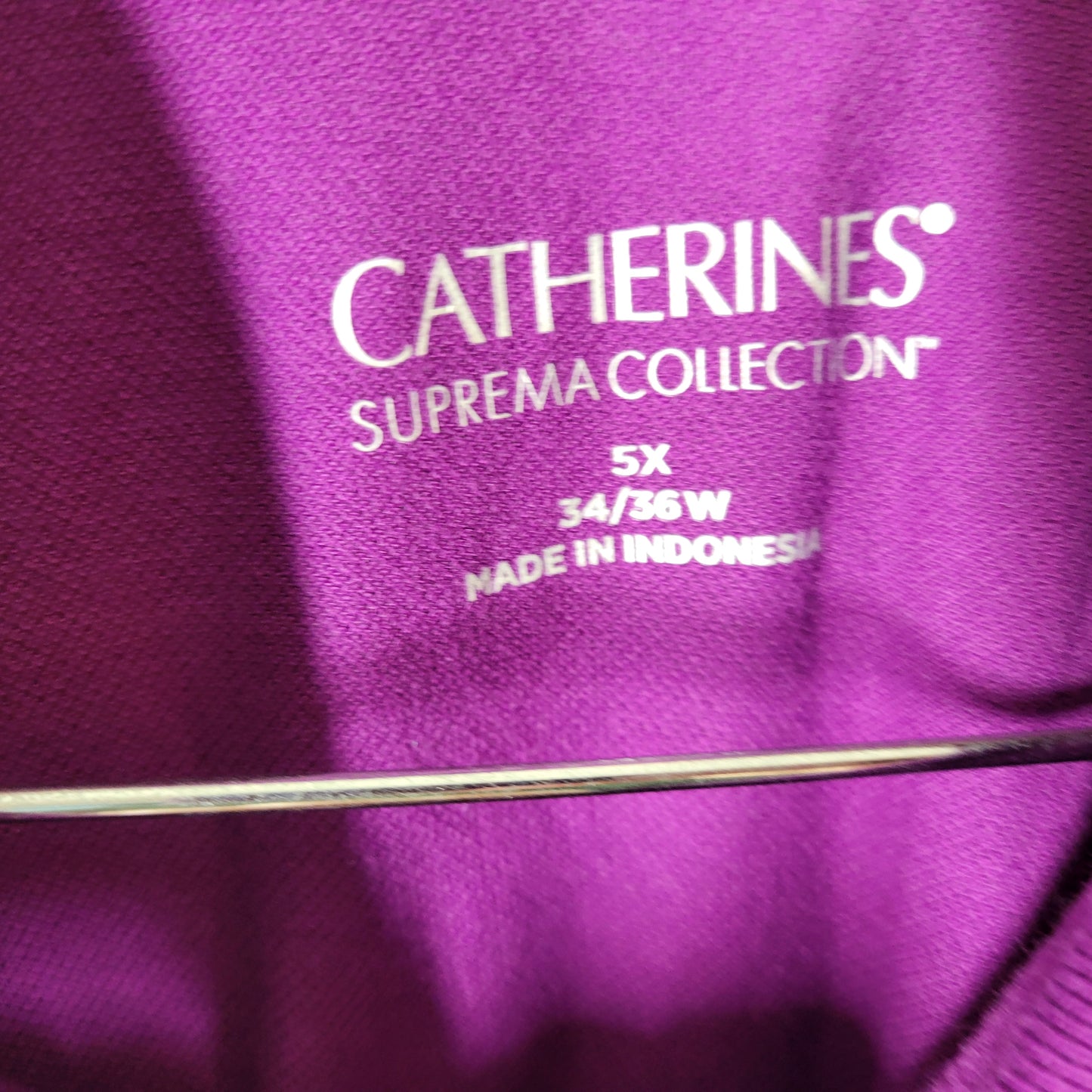 Catherines Suprema Womens 5X Purple Polo Shirt Short Sleeve Collared PUR46E