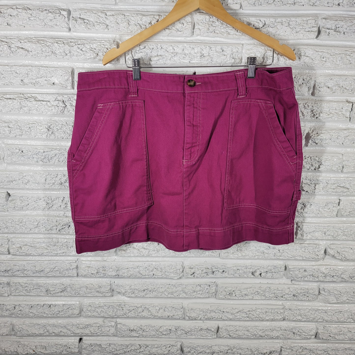 Old Navy Womens 18 Purple Denim Mini Skirt Pockets Jean Short Casual PUR36E