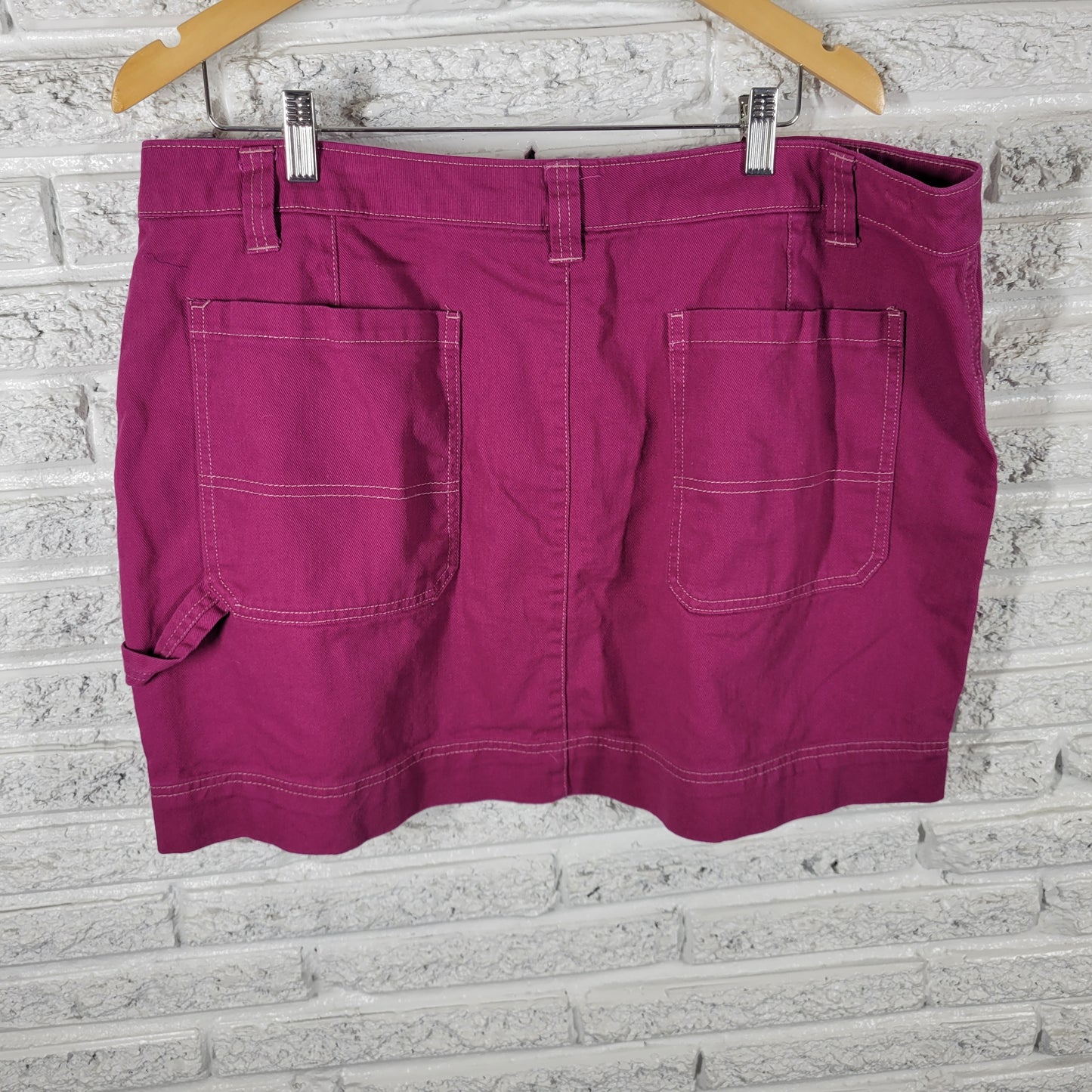 Old Navy Womens 18 Purple Denim Mini Skirt Pockets Jean Short Casual PUR36E