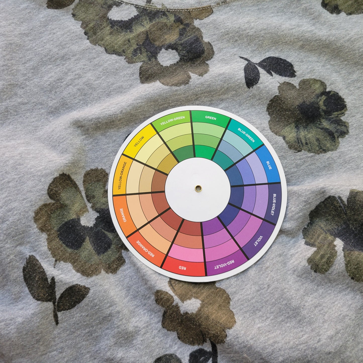 Sonoma Everyday Gray Green Floral Tee XL Women Long Sleeve Cotton Blend FLO213E