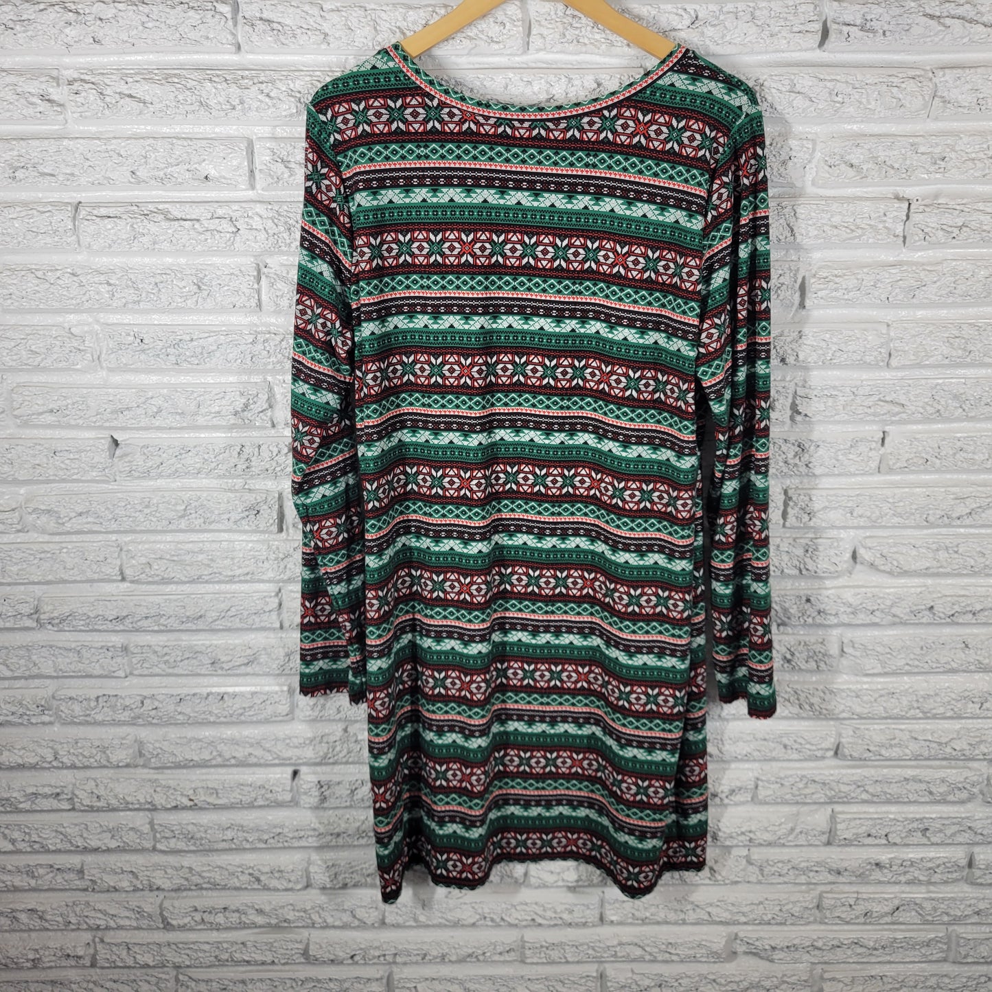 SO Christmas Nightgown 1X Plus Red Green Plaid Holiday Sleepwear NOV159E