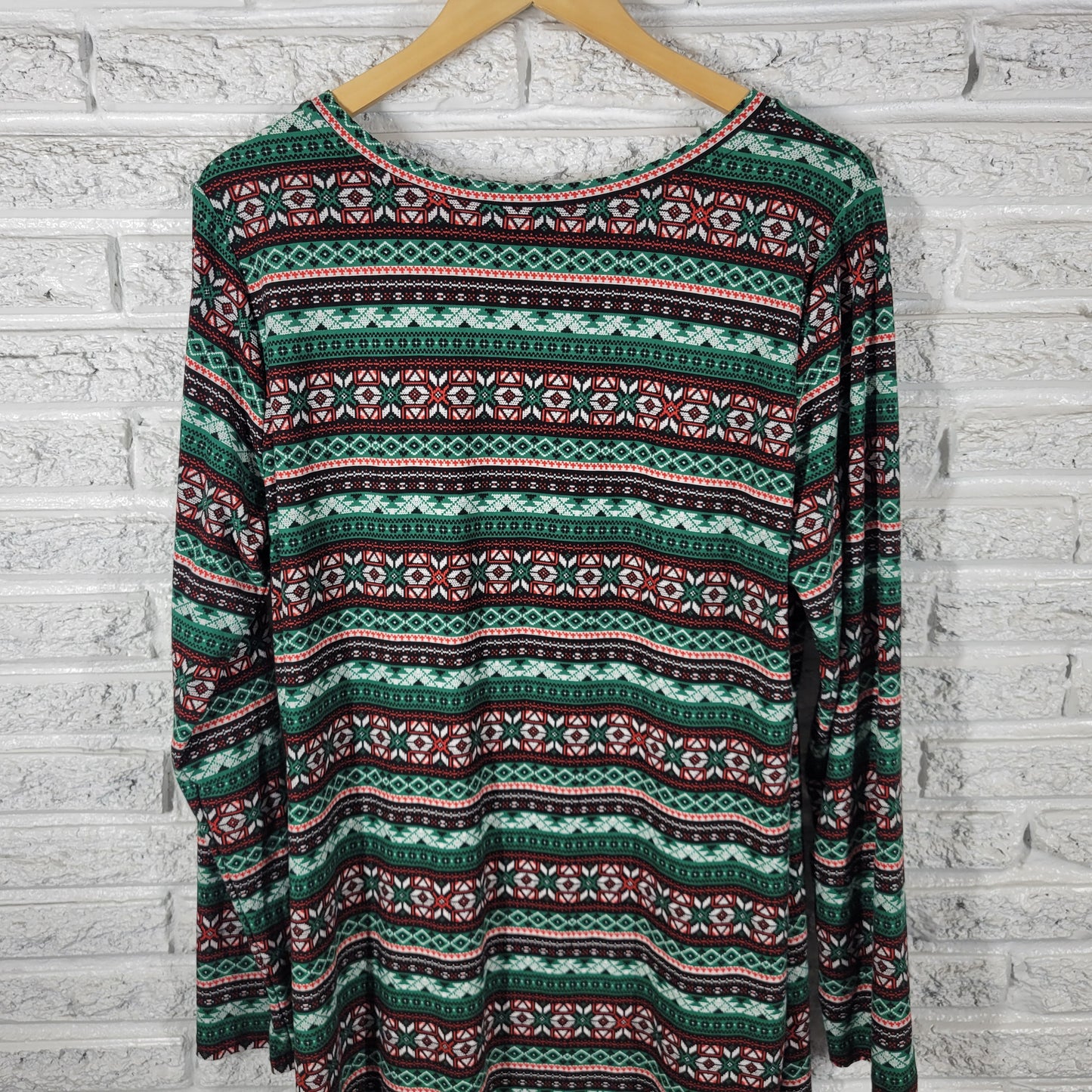 SO Christmas Nightgown 1X Plus Red Green Plaid Holiday Sleepwear NOV159E