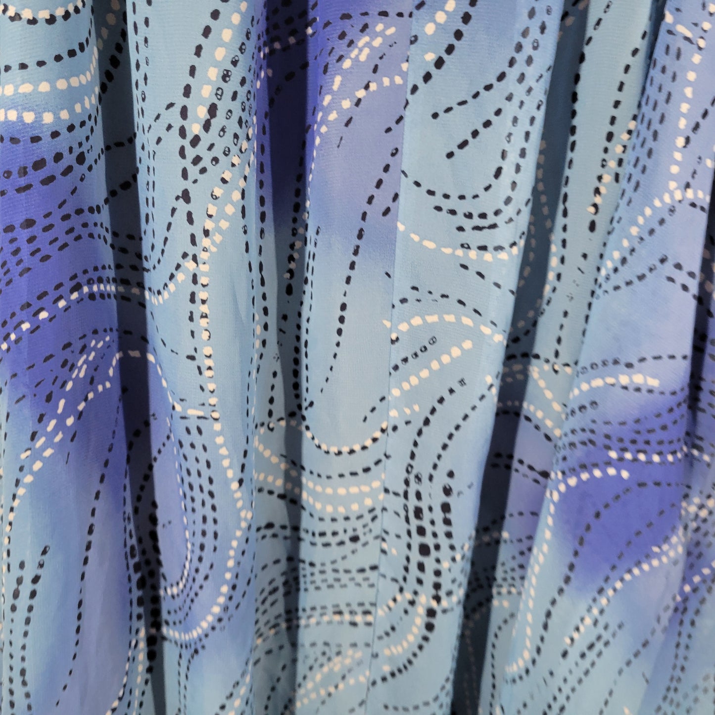 Signature Robbie Bee Dress 3X Plus Blue Geometric Dotted Stripe Shift GEO125E