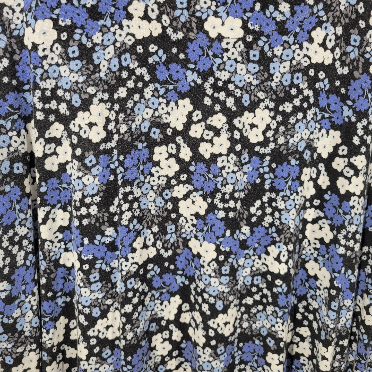 Croft & Barrow Nightgown Womens XL Blue Black Floral Lace Trim Sleepwear FLO164E