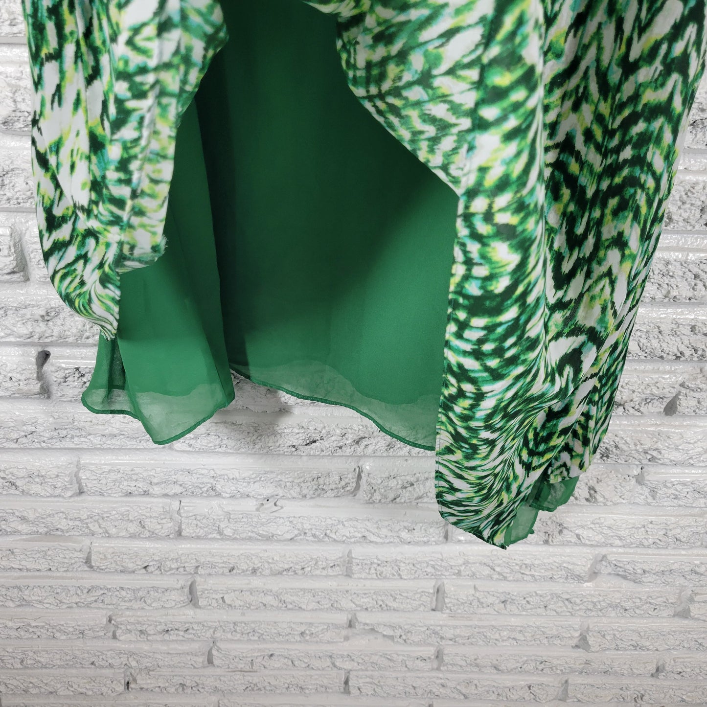 Ana Green White Watercolor Tunic 3X Plus Sleeveless Chiffon Blouse WAT83E
