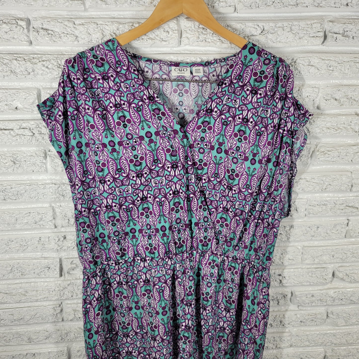 Cato Romper 18W 20W Plus Floral Purple Blue V-Neck Sleeveless FLO153E