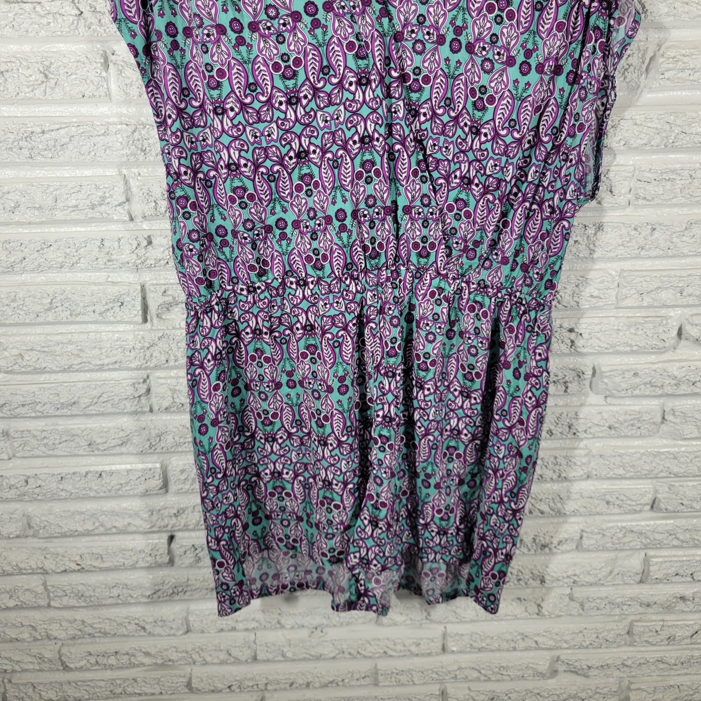 Cato Romper 18W 20W Plus Floral Purple Blue V-Neck Sleeveless FLO153E