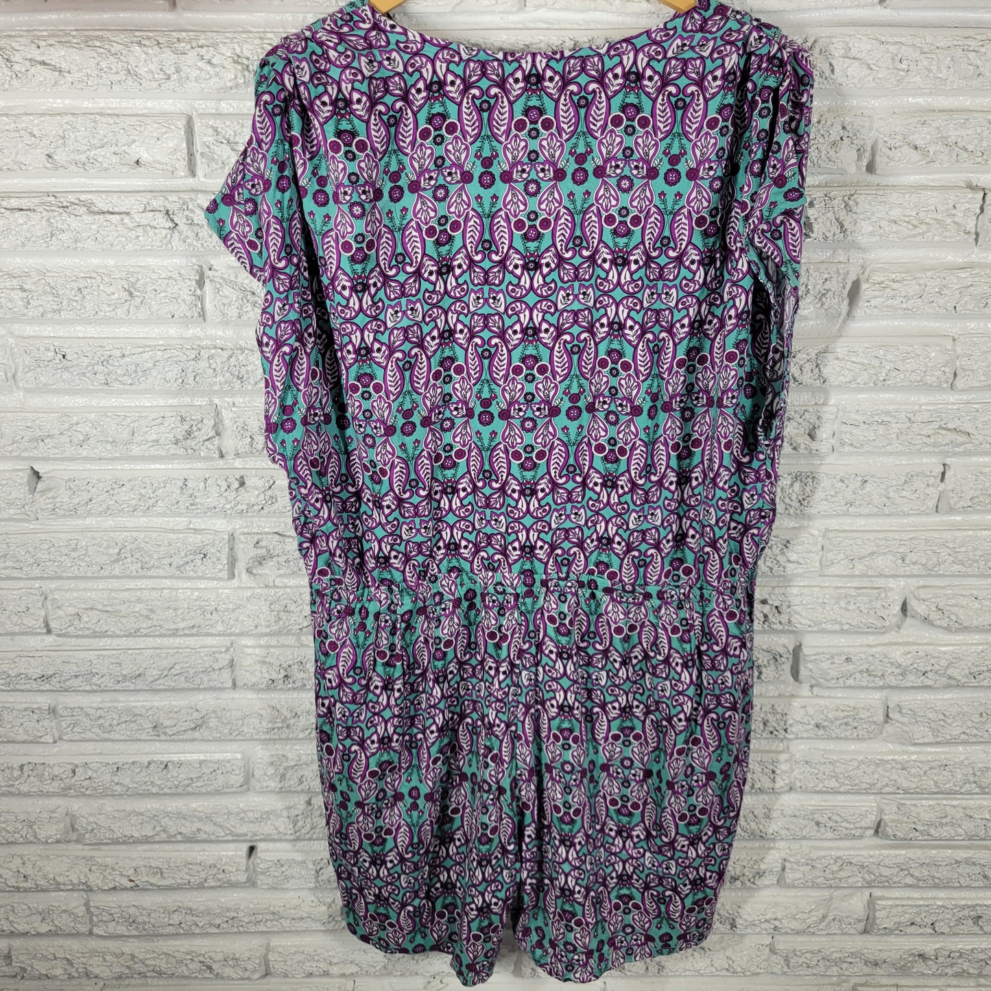 Cato Romper 18W 20W Plus Floral Purple Blue V-Neck Sleeveless FLO153E