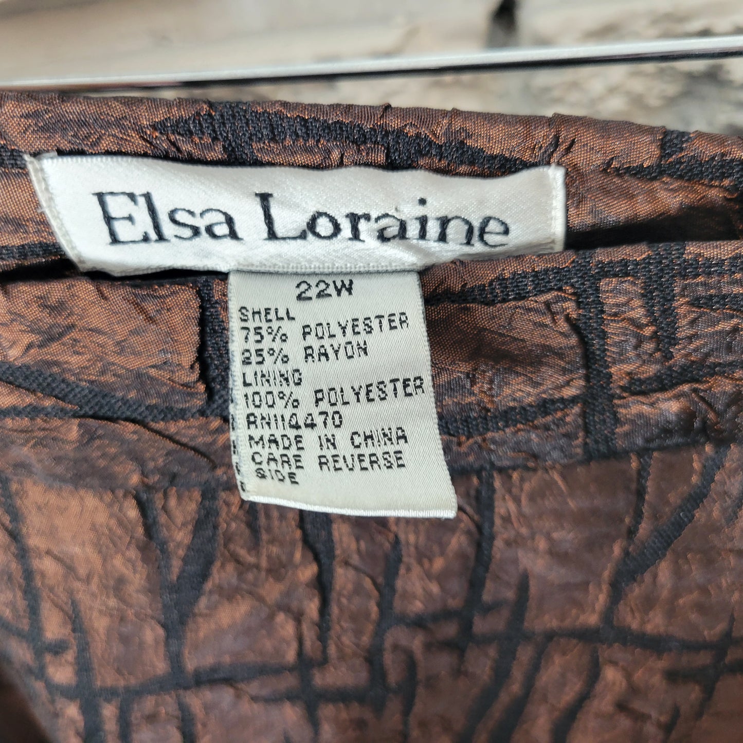 Elsa Loraine Skirt 22W Plus Brown Black Abstract Midi Pencil Straight GEO86XE