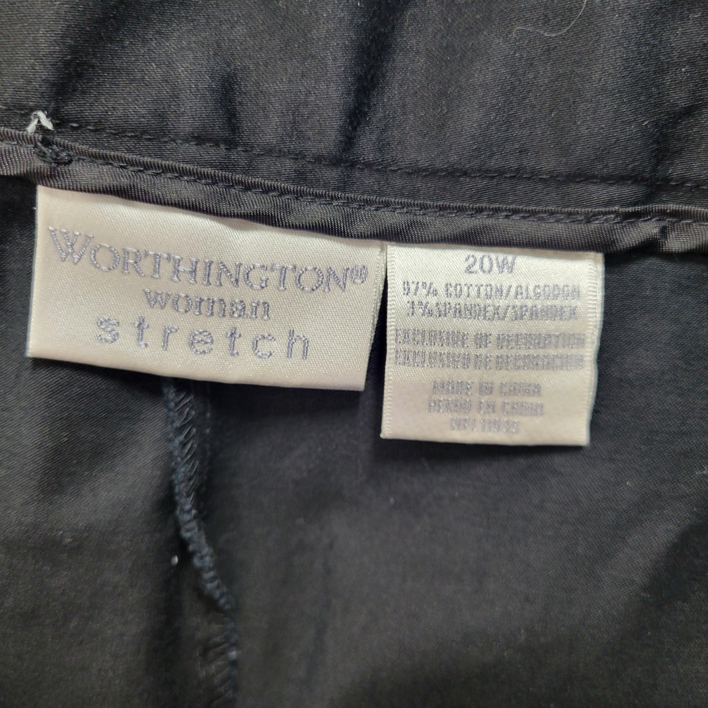 Worthington Dress Pants 20W Plus Black Capri Beaded Embroidered CAP34E