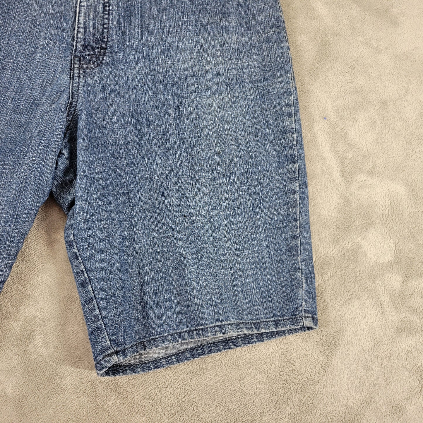 Riders by Lee Denim Shorts 18W Plus Dark Wash Blue Elastic Waist Stretch SHO1E