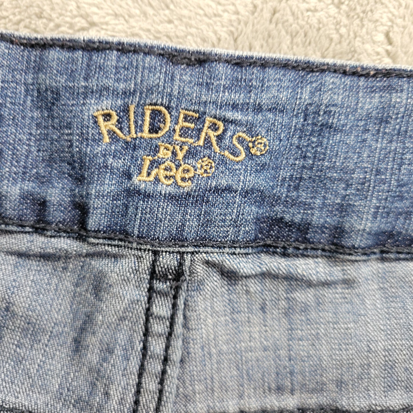 Riders by Lee Denim Shorts 18W Plus Dark Wash Blue Elastic Waist Stretch SHO1E