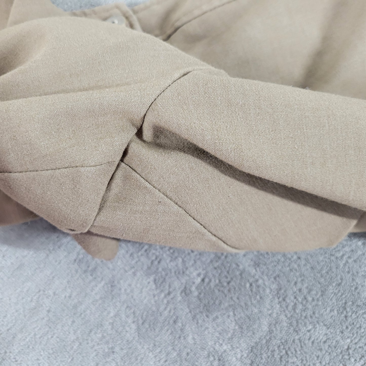 Ashley Stewart Dress Pants 24W Plus Tan Capri Crop Zip Stretch 19" BRO7E