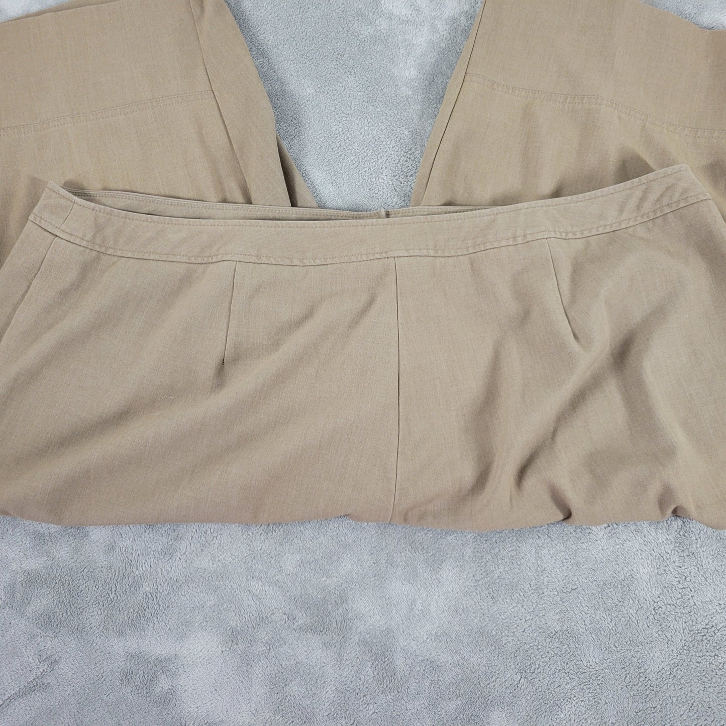 Ashley Stewart Dress Pants 24W Plus Tan Capri Crop Zip Stretch 19" BRO7E
