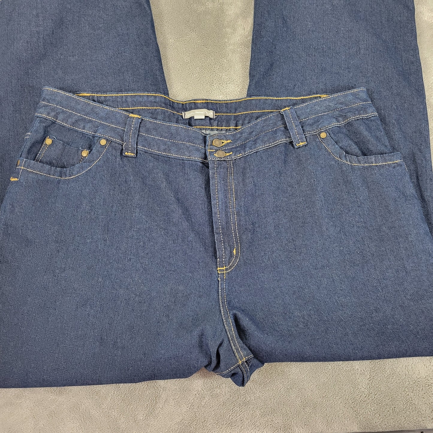 Woman Within Jeans 22W Tall Dark Wash Denim 5-Pocket Cropped Blue SL104E