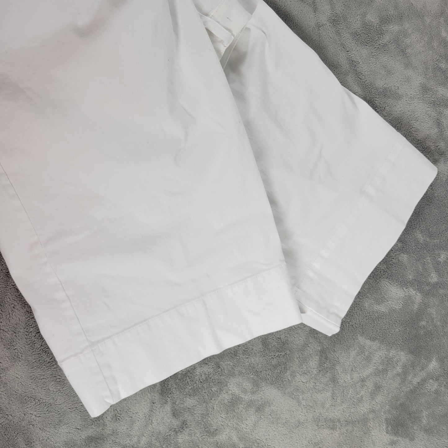 Eileen Fisher Pants 2X White Cotton Blend Cropped Elastic Waist Denim SL107E