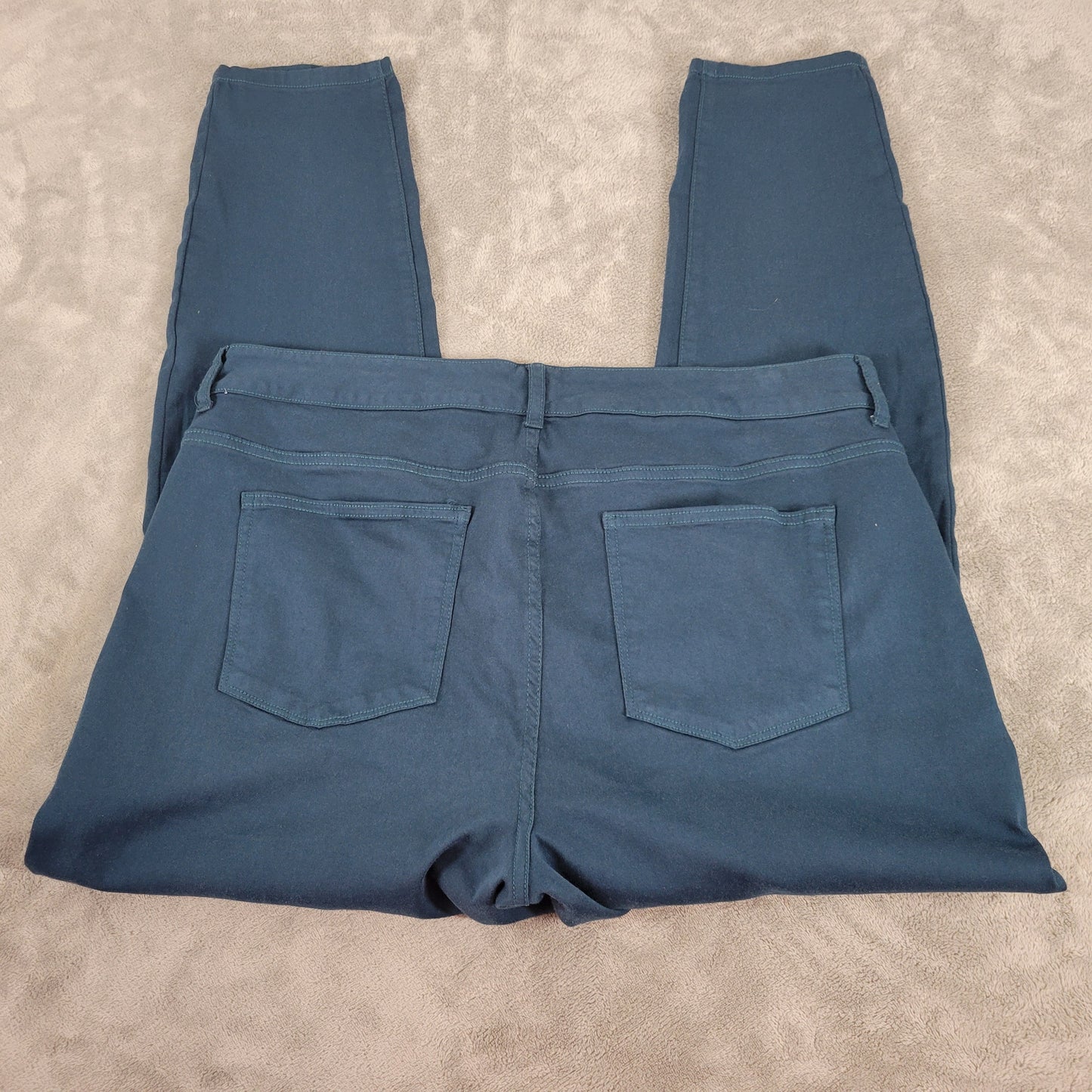 Maurices Jeans 20W Blue Green Denim Tapered Elastic Waist Stretch SL105E