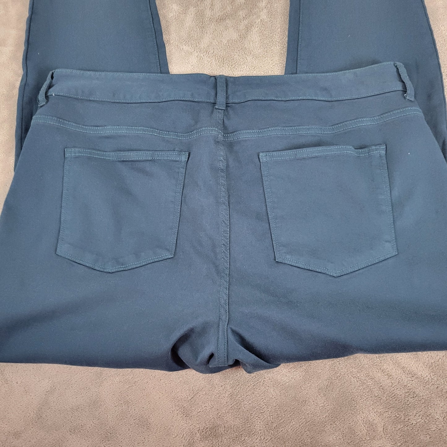 Maurices Jeans 20W Blue Green Denim Tapered Elastic Waist Stretch SL105E