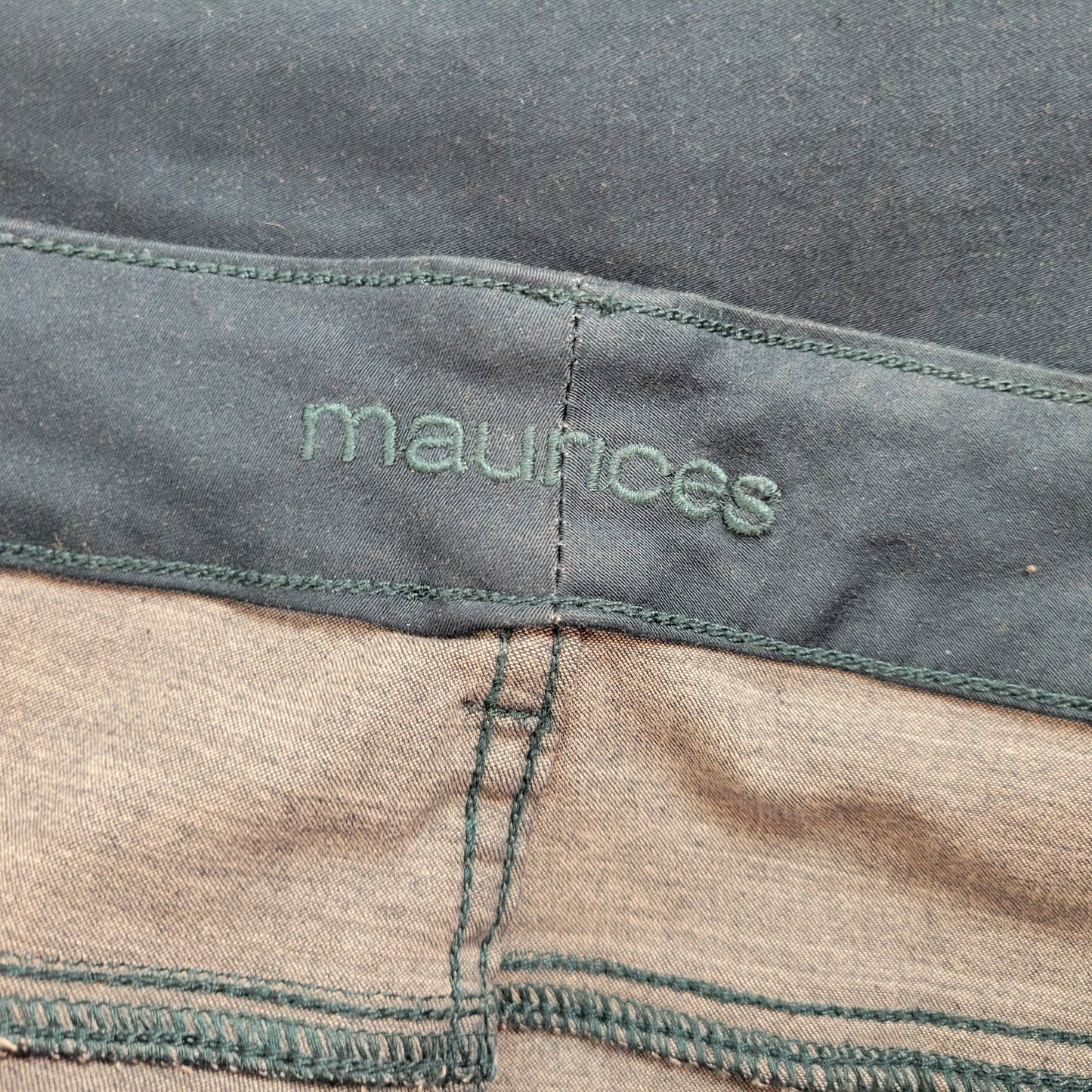 Maurices Jeans 20W Blue Green Denim Tapered Elastic Waist Stretch SL105E
