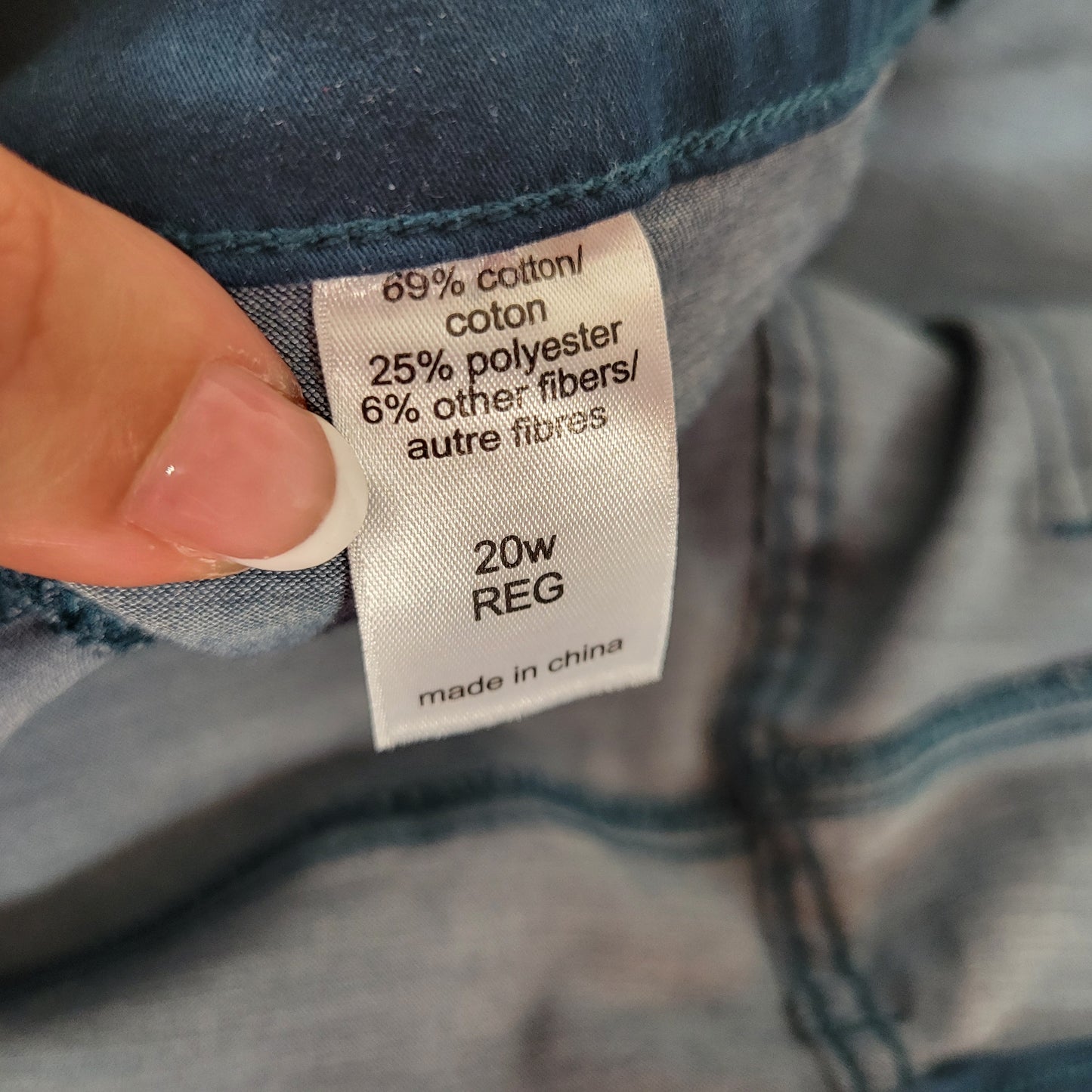Maurices Jeans 20W Blue Green Denim Tapered Elastic Waist Stretch SL105E