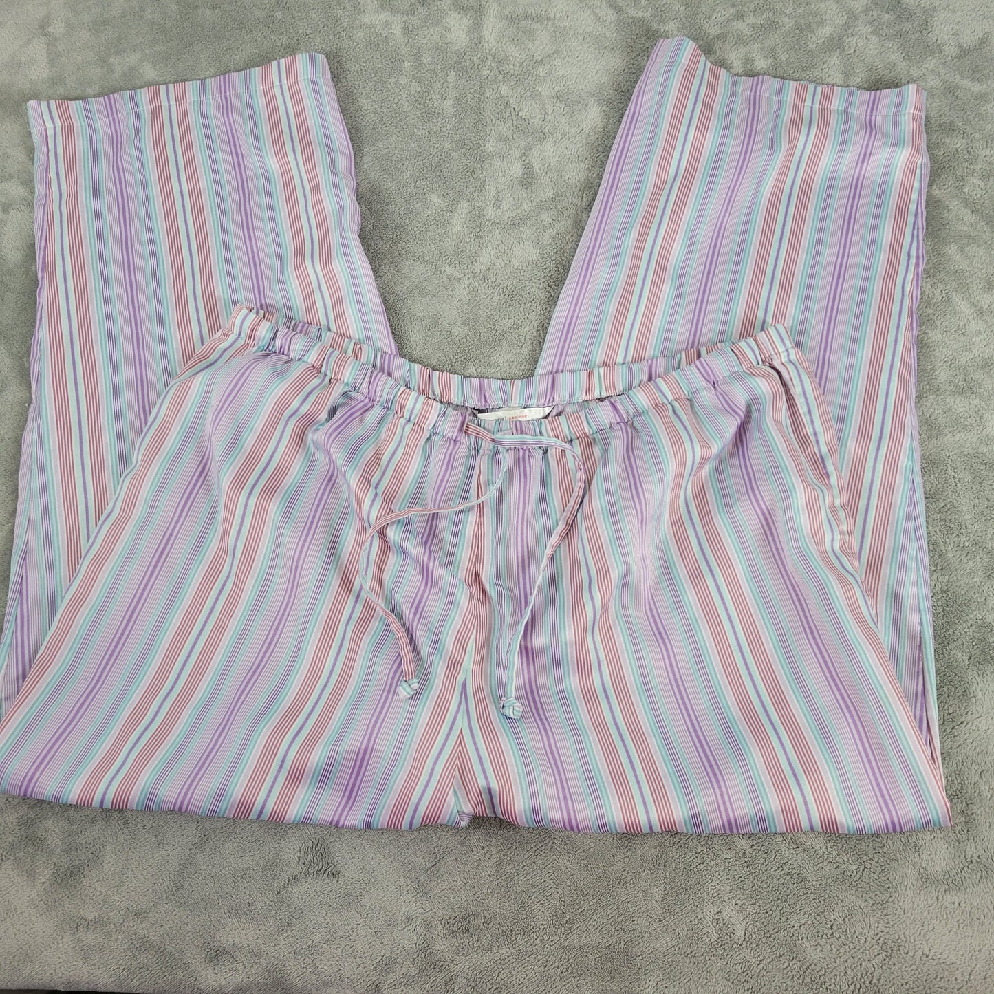 Cacique Pajama Pants 18 Plus Pastel Stripe Drawstring Lounge Sleepwear STR181XE