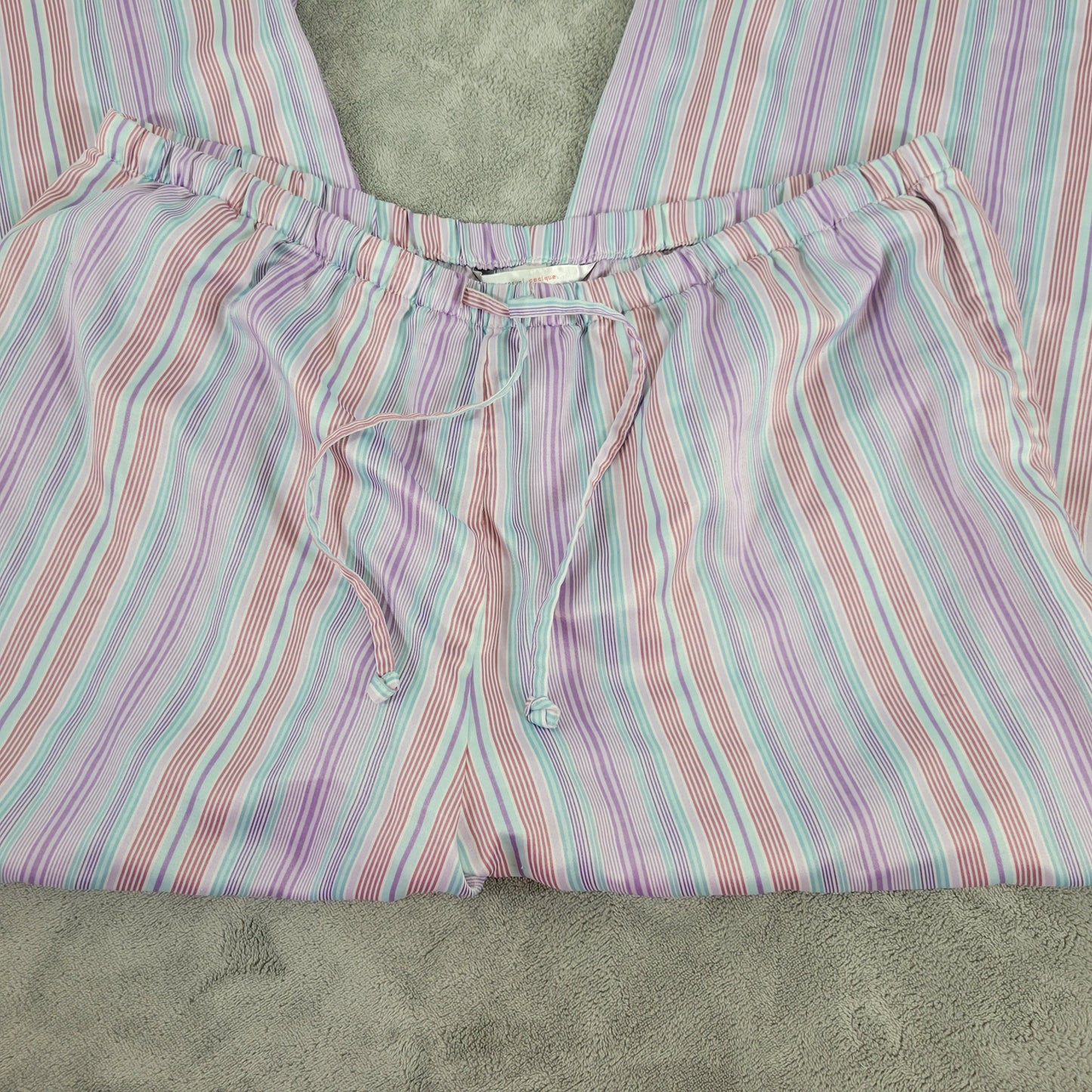 Cacique Pajama Pants 18 Plus Pastel Stripe Drawstring Lounge Sleepwear STR181XE