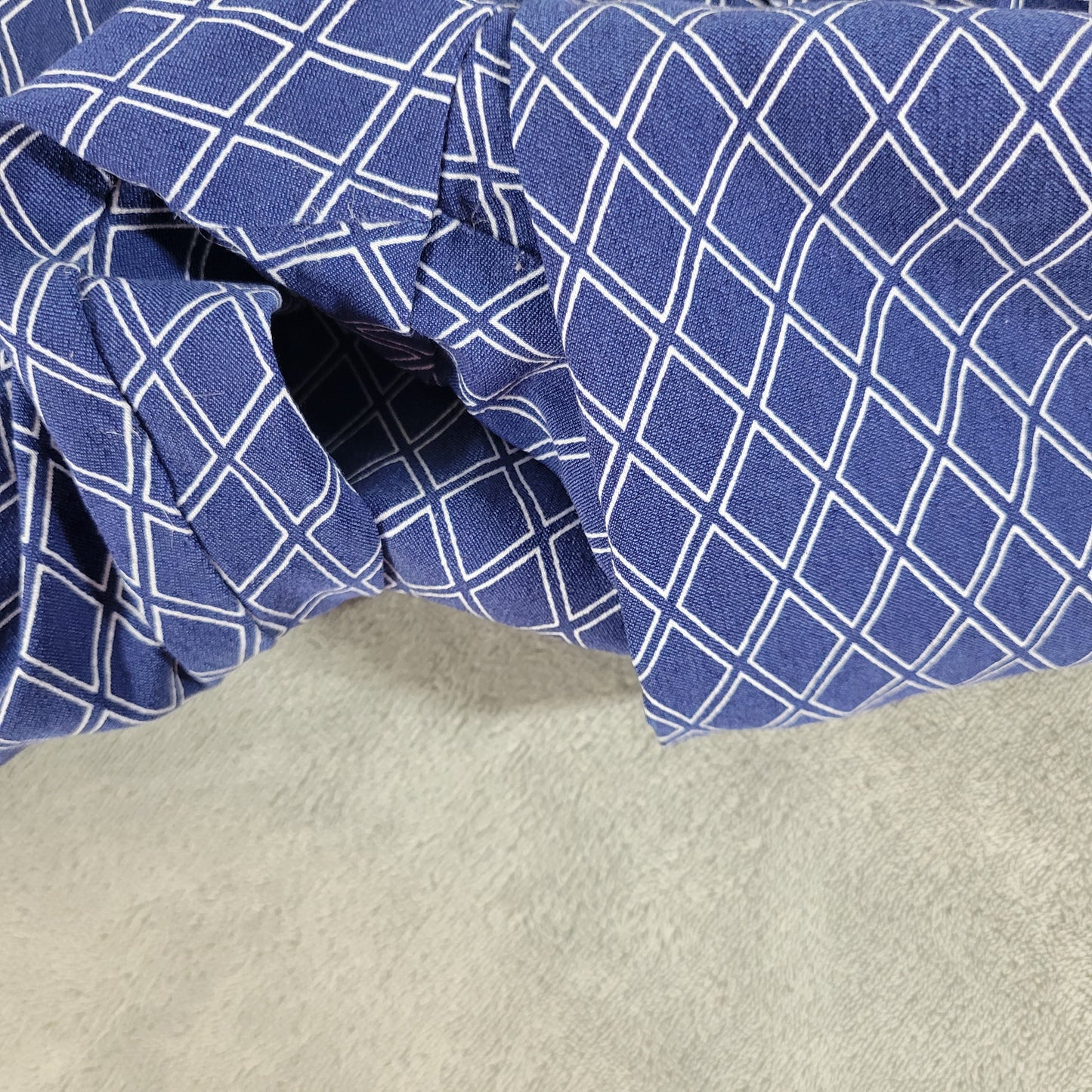 Susan Graver Capri Pants 22W Blue Geometric Diamond Pull On Elastic Waist CAP3E